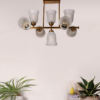 صورة Devansh Gold Wall Mounted Lamp With Black Cotton Shade