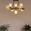صورة Devansh Gold Wall Mounted Lamp With Black Cotton Shade