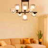 صورة Devansh Gold Wall Mounted Lamp With Black Cotton Shade