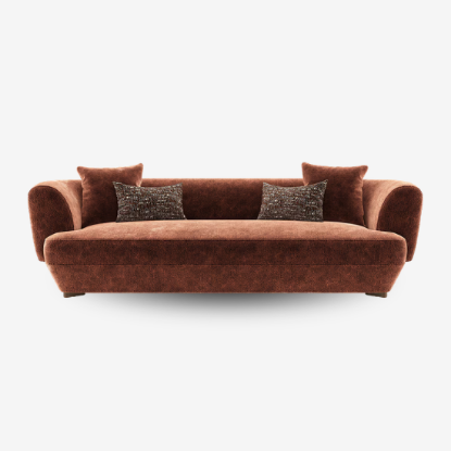 Picture of Brie 3 Seater Fabric Sofa In Terracotta Colour