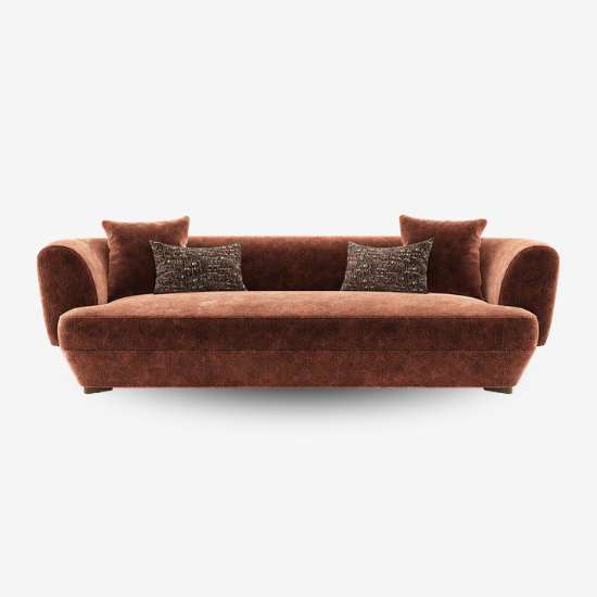 Picture of Brie 3 Seater Fabric Sofa In Terracotta Colour
