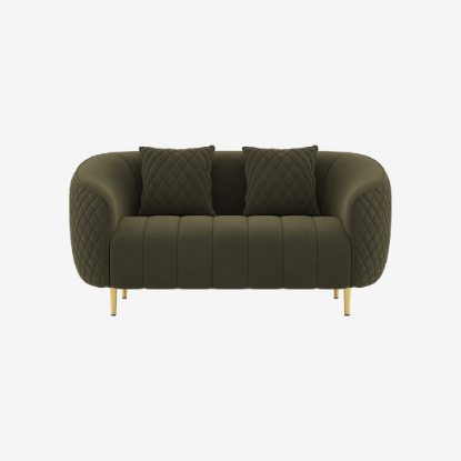 Picture of Amora 2 Seater Fabric Sofa In Deep Olive Velvet