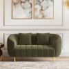 Picture of Amora 2 Seater Fabric Sofa In Deep Olive Velvet