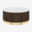 Picture of Aurora Round White Marble And Solid Wood Coffee Table In Java Walnut Finish