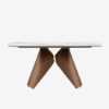 Picture of Aeris Oval Metal Coffee Table in Pluto Spanish Ceramic Finish