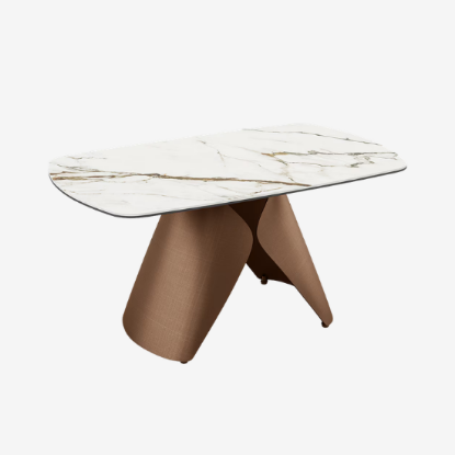 Picture of Aeris Oval Metal Coffee Table in Pluto Spanish Ceramic Finish