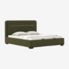Picture of Milan Upholstered Hydraulic Storage King Size Bed In Deep Olive Velvet