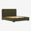 Picture of Milan Upholstered Hydraulic Storage King Size Bed In Deep Olive Velvet