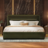 Picture of Milan Upholstered Hydraulic Storage King Size Bed In Deep Olive Velvet