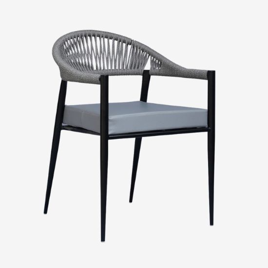Picture of Coral Outdoor Table Set with 1 Table and 2 Chairs in Metal Grey