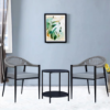 Picture of Coral Outdoor Table Set with 1 Table and 2 Chairs in Metal Grey