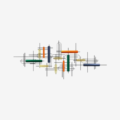 Picture of Multicolor Abstract Metal Wall Art