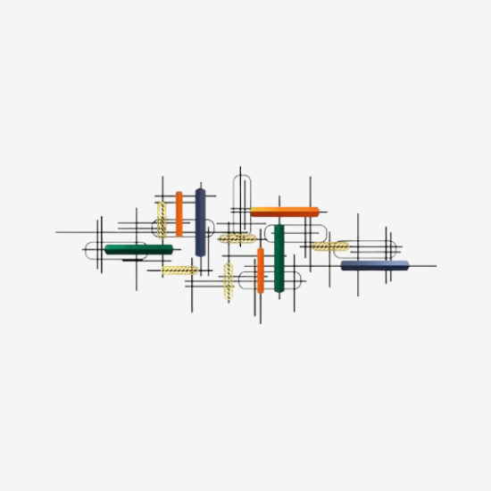 Picture of Multicolor Abstract Metal Wall Art